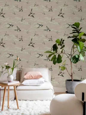 Dreamy Pink Swallows