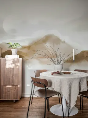 Soothing mountains in a beige hue