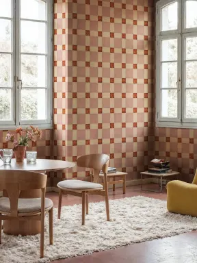 Embrace Artisan Elegance with Red Squares