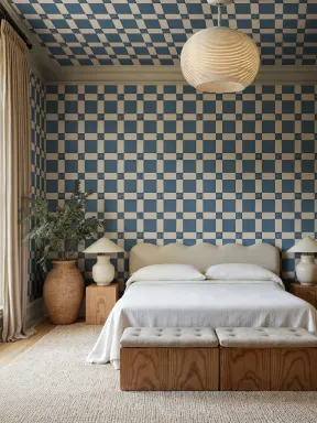 Claim Your Space with Timeless Blue Checks