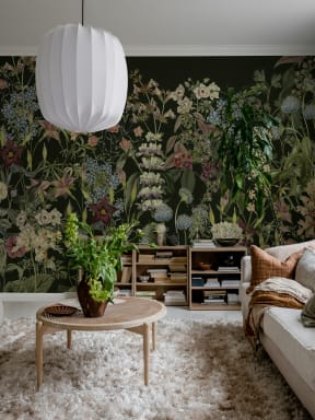 Enchanting Floral Oasis in Black