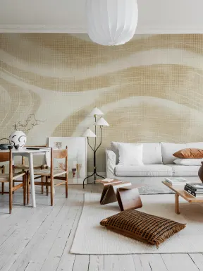 Serene Ocean Waves in Beige