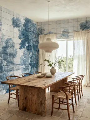 Paisagem em Porcelana Intemporal em Azul