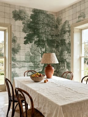 Serene Green Porcelain Landscape