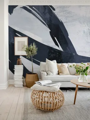 Expressiva blå virvlar i rörelse