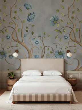 Elegant Flow of Blue Blooms