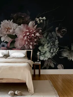 Élégance florale sombre