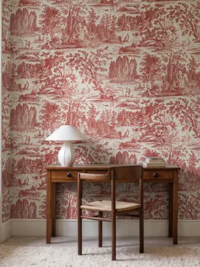 Convide a história com Verdant Toile em vermelho