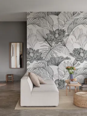 Unveil Graphic Flora in Classic Monochrome