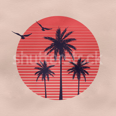 Palms, Soft Pink pattern image