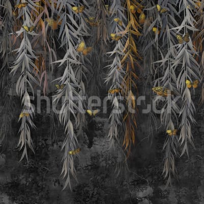 Golden Butterflies, Night pattern image