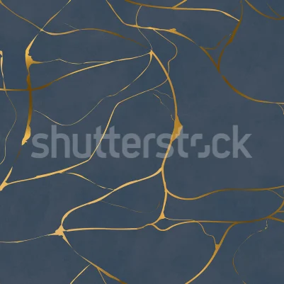 Gold Swirl, Dark Blue pattern image