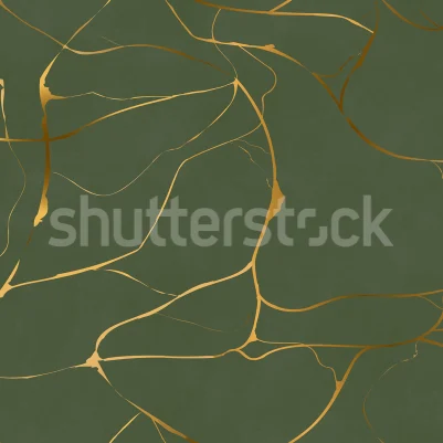 Gold Swirl, Dark Green pattern image