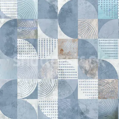 Multi Blocks, Soft Blue pattern image