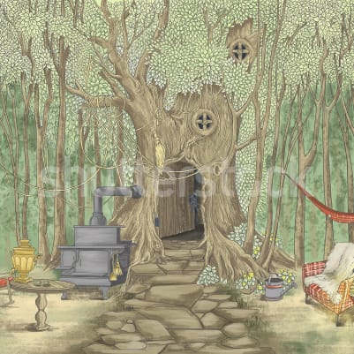 Fairy Tale, Forest Green pattern image