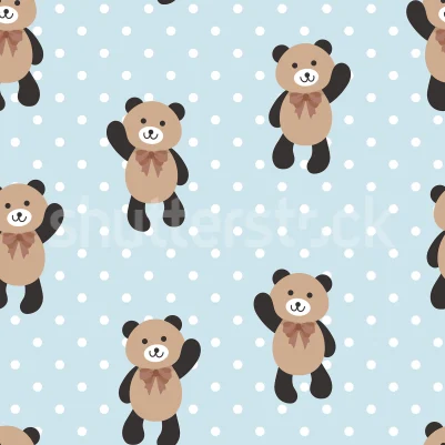 Hello Bear, Baby Blue pattern image
