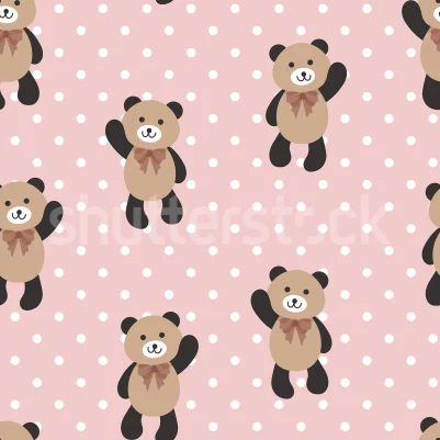 Hello Bear, Baby Pink pattern image