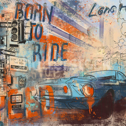 Street Race, Blue pattern image