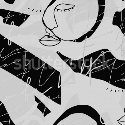 Lined Faces, Graphite pattern image