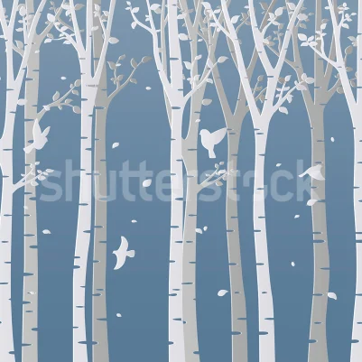Forest Birds, Blue pattern image