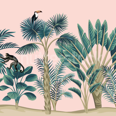 Tropical Birds, Pink pattern image