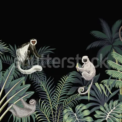 Jungle Monkeys, Black pattern image