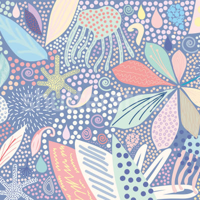 Flower Art, Blue pattern image