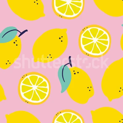 Lemons, Pink pattern image