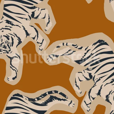 Quirky Tigers, Rust pattern image