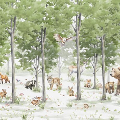 Friendly Forest, Green pattern image