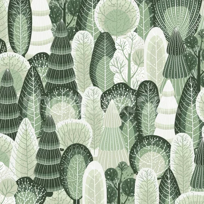 Artsy Trees, Green pattern image