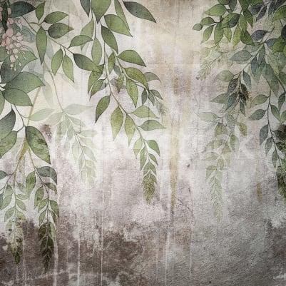 Vintage Leafs, Green pattern image