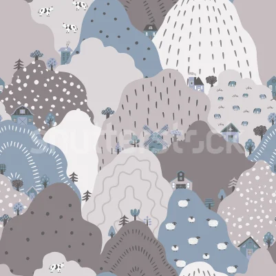 Happy Hillside, Gray pattern image
