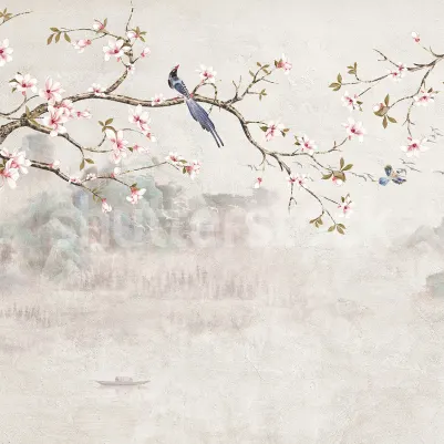 Bird Tree, Pastel pattern image