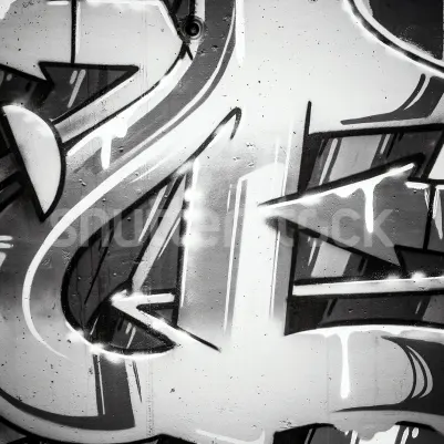 Graffiti Wall, Black & White pattern image