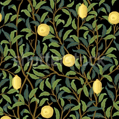 Lemon Garden, Midnight pattern image