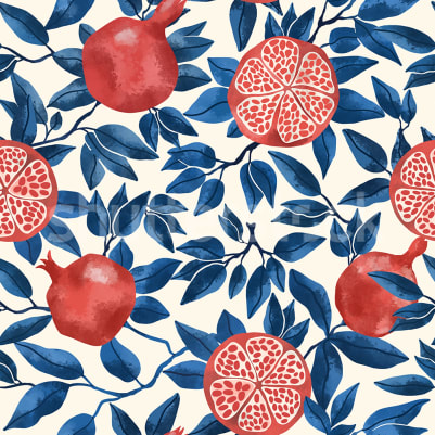 Pomegranate, Blue pattern image