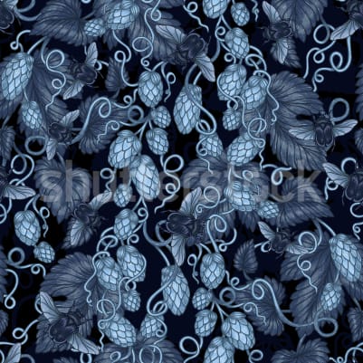 Hop Garden, Blue pattern image