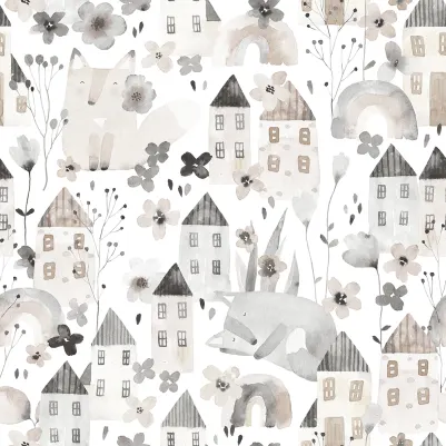 Fox Village, Gray pattern image