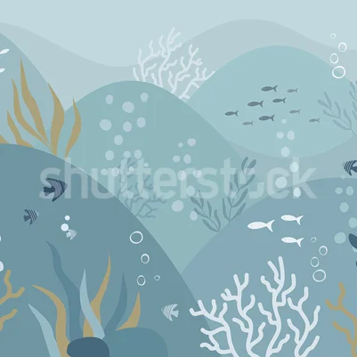 Sea Landscape, Ocean Blue pattern image