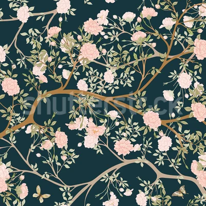 Japanese Garden, Night pattern image