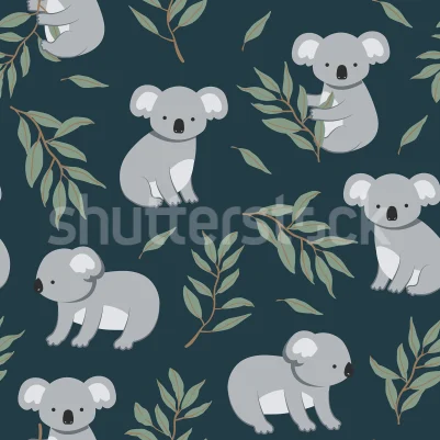 Koala Friends, Night pattern image