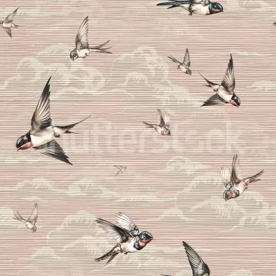 Swallow Sky, Dusty Pink pattern image