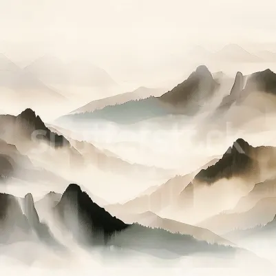 Misty Mountain, Beige pattern image