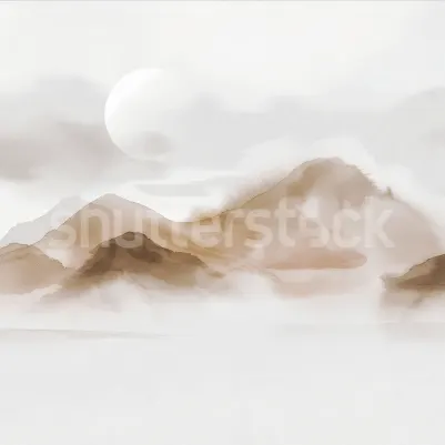 Soft Mountains, Beige pattern image