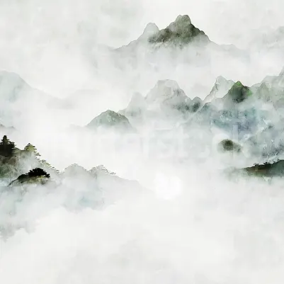 Serene Mountains, Green pattern image