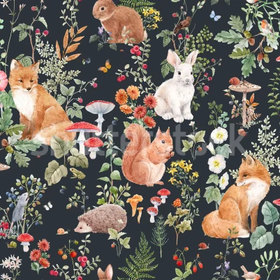 Fabled Forest, Noir pattern image
