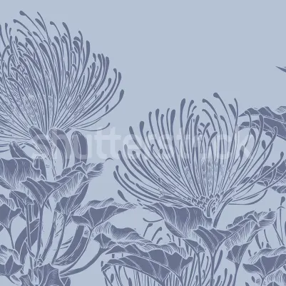Protea Bloom, Soft Blue pattern image