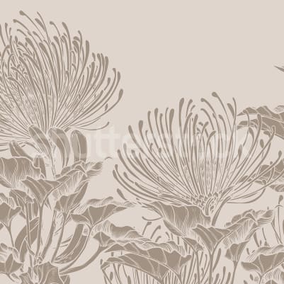Protea Bloom, Soft Gray pattern image