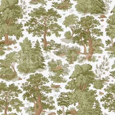 Woodland Toile, Light Green pattern image